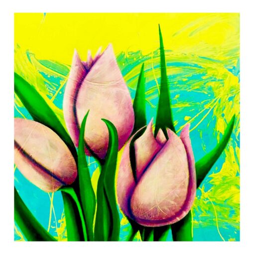 Three Pink Tulips